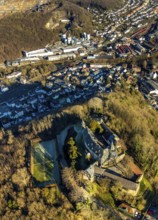 Aerial view, Hohenlimburg Castle, view of Hohenlimburg, Hagen, Ruhr area, North Rhine-Westphalia,