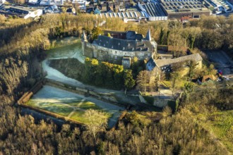 Aerial view, Hohenlimburg Castle, Hagen, Ruhr area, North Rhine-Westphalia, Germany, Alter