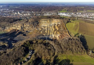 Aerial view, Steltenberg landscape conservation area, Hohenlimburg quarry, Hagen, Ruhr area, North