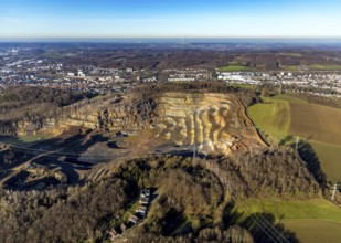 Aerial view, Steltenberg landscape conservation area, Hohenlimburg quarry, Hagen, Ruhr area, North