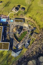 Aerial view, Westfalenbad, sauna area, Stadionstraße, Altenhagen, Hagen, Ruhr area, North
