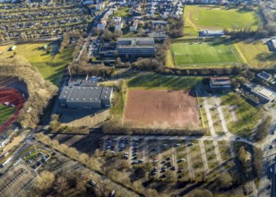 Aerial photo, Ischelandhalle, sports facility, Theodor-Heuss-Gymnasium, Hagen, Ruhr area, North