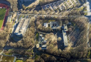 Aerial photo, Meinolfschule Städt. Catholic primary school, Hagen, Ruhr area, North