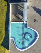 Aerial view, Westfalenbad, outdoor pool, Stadionstraße, Altenhagen, Hagen, Ruhr area, North