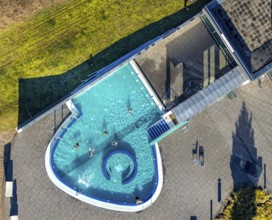 Aerial view, Westfalenbad, outdoor pool, Stadionstraße, Altenhagen, Hagen, Ruhr area, North