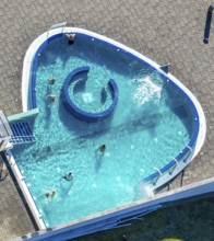 Aerial view, Westfalenbad, outdoor pool, Stadionstraße, Altenhagen, Hagen, Ruhr area, North