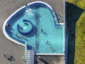 Aerial view, Westfalenbad, outdoor pool, Stadionstraße, Altenhagen, Hagen, Ruhr area, North