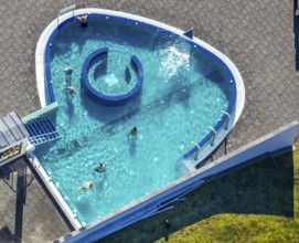 Aerial view, Westfalenbad, outdoor pool, Stadionstraße, Altenhagen, Hagen, Ruhr area, North