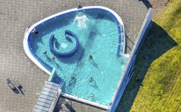 Aerial view, Westfalenbad, outdoor pool, Stadionstraße, Altenhagen, Hagen, Ruhr area, North