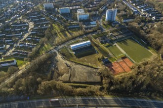Aerial view, district sports facility Emst, BAustelle, Emst, Hagen, Ruhr area, North