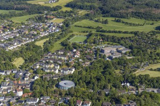 Aerial view, local view Eilpe, comprehensive school Eilpe Hagen, Otto-Densch-Halle, Hagen, Ruhr