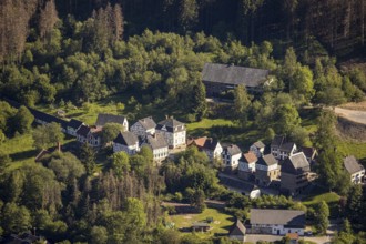 Aerial view, open-air museum Hagen, LWL, Hagen, Ruhr area, North Rhine-Westphalia, Germany, DE,