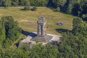 Aerial view, Bismarck Tower, Wehringhausen, Hagen, Ruhr area, North Rhine-Westphalia, Germany, DE,