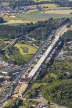 Aerial view, new construction of the Lennetal bridge A45, Berchum, Sauerland line, motorway bridge,
