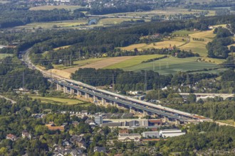 Aerial view, new construction of the Lenne valley bridge A45, Berchum, Hagen, Ruhr area, North