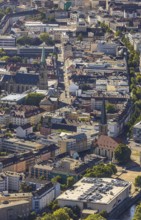 Aerial view, city centre view, Johanniskirche, St. Marien Kirche, Mittelstadt, Hagen, Ruhr area,