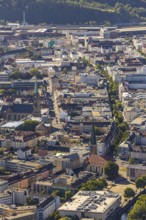 Aerial view, city centre view, Johanniskirche, St. Marien Kirche, Mittelstadt, Hagen, Ruhr area,