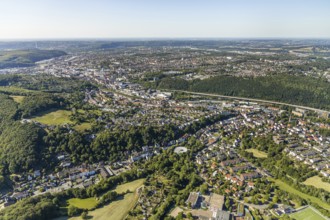 Aerial view, townscape Hagen, Otto-Densch-Halle, Volmetalstraße, Mittelstadt, Hagen, Ruhr area,