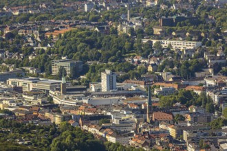 Aerial view, city centre view, Johanniskirche, Rathaus Galerie Hagen, Mittelstadt, Hagen, Ruhr