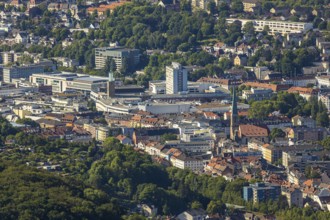 Aerial view, city centre view, Johanniskirche, Rathaus Galerie Hagen, Mittelstadt, Hagen, Ruhr
