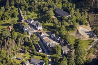 Aerial view, open-air museum Hagen, LWL, Hagen, Ruhr area, North Rhine-Westphalia, Germany, DE,