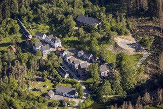 Aerial view, open-air museum Hagen, LWL, Hagen, Ruhr area, North Rhine-Westphalia, Germany, DE,