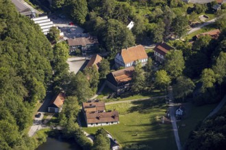 Aerial view, open-air museum Hagen, LWL, Hagen, Ruhr area, North Rhine-Westphalia, Germany, DE,