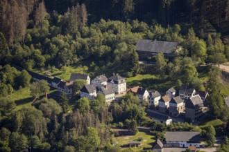 Aerial view, open-air museum Hagen, LWL, Hagen, Ruhr area, North Rhine-Westphalia, Germany, DE,