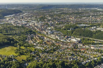 Aerial view, townscape Hagen, Volmetalstraße, middle town, Hagen, Ruhr area, North