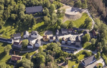 Aerial view, open-air museum Hagen, LWL, Hagen, Ruhr area, North Rhine-Westphalia, Germany, DE,