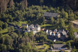Aerial view, open-air museum Hagen, LWL, Hagen, Ruhr area, North Rhine-Westphalia, Germany, DE,