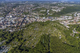 Aerial view, allotment garden association Goldberg, local view Hagen-Mitte, Oberhagen, Mittelstadt,
