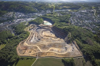 Aerial photograph, Steltenberg quarry, Hohenlimburg lime works, Hagen-Hohenlimburg, Ruhr area,