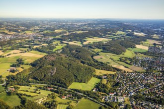 Aerial view, Teutoburg Forest, forest area Knüll Storkenberg, Hermannsweg, Ascheloh, Halle, East