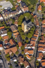 Aerial view, town centre, St. Johannis Kirche, Virtual Museum of the City of Halle Westphalia,