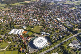 Aerial view, OWL ARENA, Oldendorf, Halle, Ostwestfalen-Lippe, OWL, North Rhine-Westphalia, Germany,