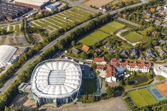 Aerial view, OWL ARENA, Oldendorf, Halle, Ostwestfalen-Lippe, OWL, North Rhine-Westphalia, Germany,
