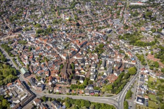Aerial view, city view and old town, Haltern am See, Münsterland, Ruhr area, North