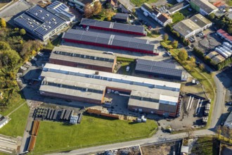 Aerial view, Set Pipes GmbH company premises, Haltern-Stadt, Haltern am See, Ruhr area, North