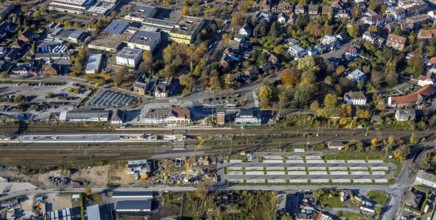 Aerial view, Haltern station, construction site conversion to a barrier-free station, Holtwicker