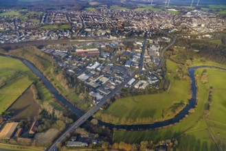 HALTERN AM SEE 16.12.2020 Curved meander - loop of the riparian zones on the course of the river