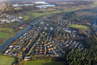 HAMM-BOSSENDORF 16.12.2020 Aerial view of the village centre on the banks of the