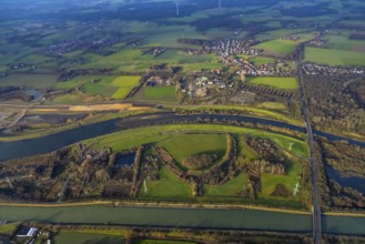 Aerial view of the former Auguste Victoria Shaft 8 mine in Lippramsdorfer Straße with the River