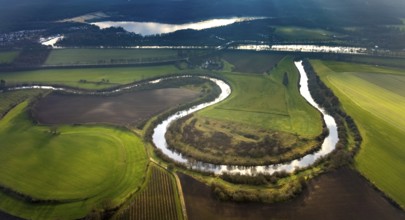 HALTERN AM SEE 16.12.2020 Curved meander - loop of the riparian zones on the course of the river