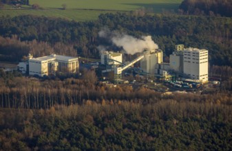 Aerial view of Quarzwerke GmbH - Haltern plant in the district of Lehmbraken in Haltern am See in