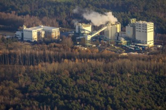 Aerial view of Quarzwerke GmbH - Haltern plant in the district of Lehmbraken in Haltern am See in