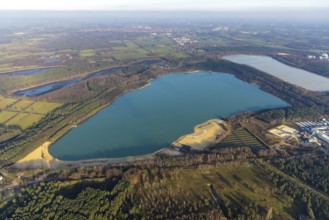 Aerial view of Silbersee II and Silbersee II in the forest area with KSPE