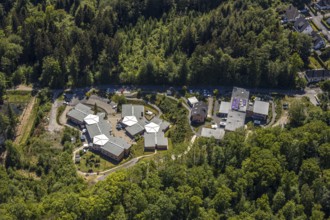 Aerial view, residential community Haus Waldfrieden, Halver, Märkischer Kreis, Sauerland, North