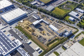 Aerial photo, Rhynern industrial estate on the A2 motorway, Rhynern, Hamm, Ruhr area, North