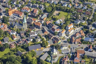 Aerial view, Rhynern centre, St. Regina church, Hamm, Ruhr area, North Rhine-Westphalia, Germany,